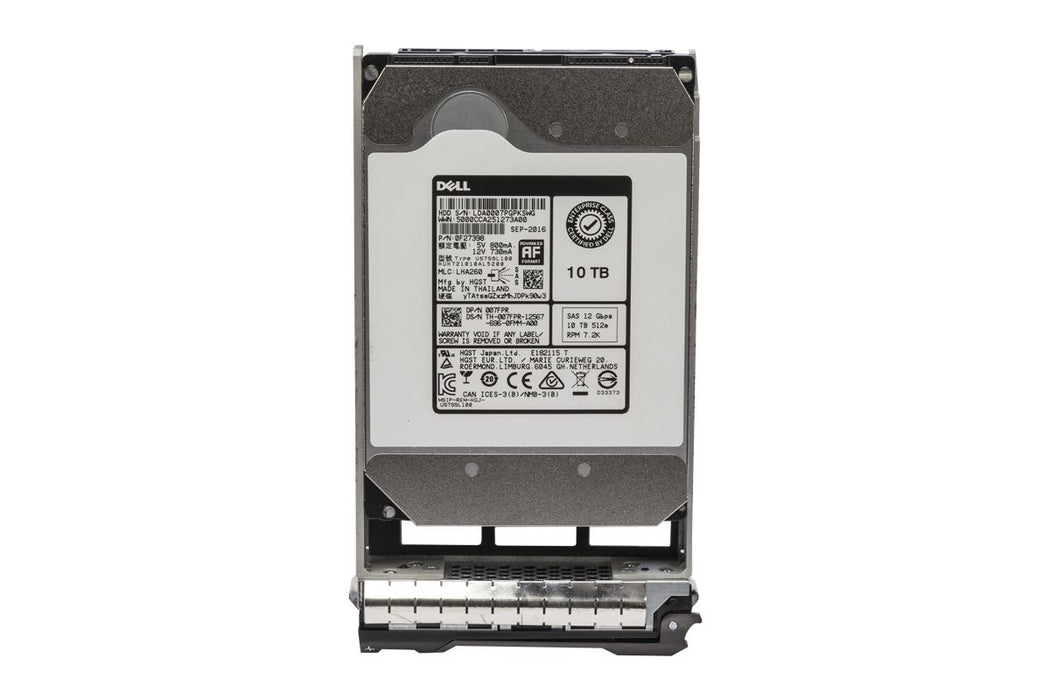 Dell 007FPR 10TB 7.2k 512e 3.5" 256MB ISE NL SAS-12Gbps Hot-Plug Hard Drive | USED