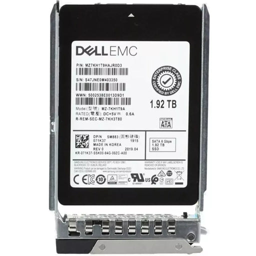 Dell 071K37 1.92TB SATA-6Gbps Mixed Use 3DWPD 2.5-Inch Hot Plug SSD New | BRAND NEW