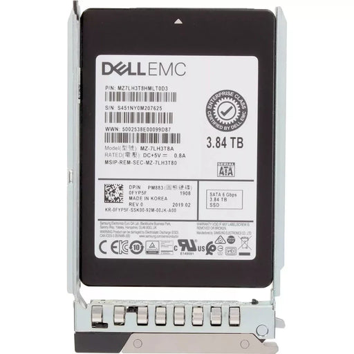 Dell 0FYP5F 3.84Tb SATA-6Gbps 2.5Inch Read Intensive 1DWPD Hot Plug SSD | BRAND NEW