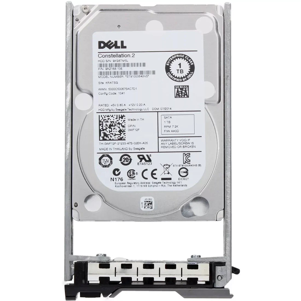 Dell 0WF12F 1TB 7200 RPM SATA 6Gbps 2.5" Hard Drive with Tray | USED