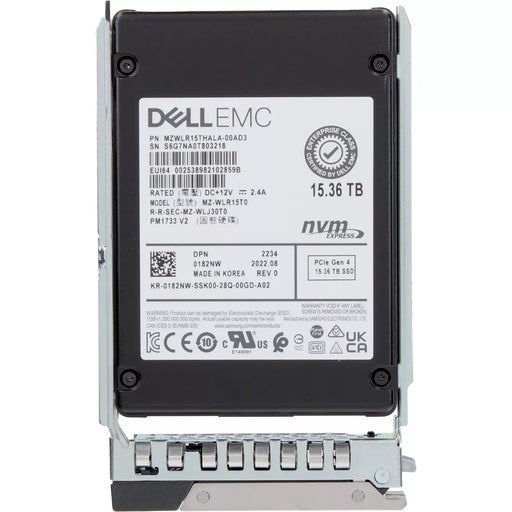 Dell 182NW 15.36TB PCIe Gen4 x4 NVMe U.2 SFF 2.5 Inch PM1733 V2 SSD | USED