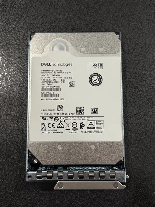 Dell 18HJK 20TB HDD SATA ISE 6Gbps 7.2K 512e Hot-Plug Drive | USED