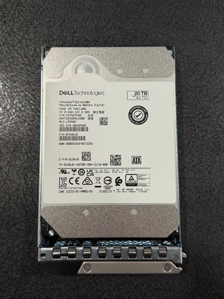 Dell 18HJK 20TB HDD SATA ISE 6Gbps 7.2K 512e Hot-Plug Drive | USED
