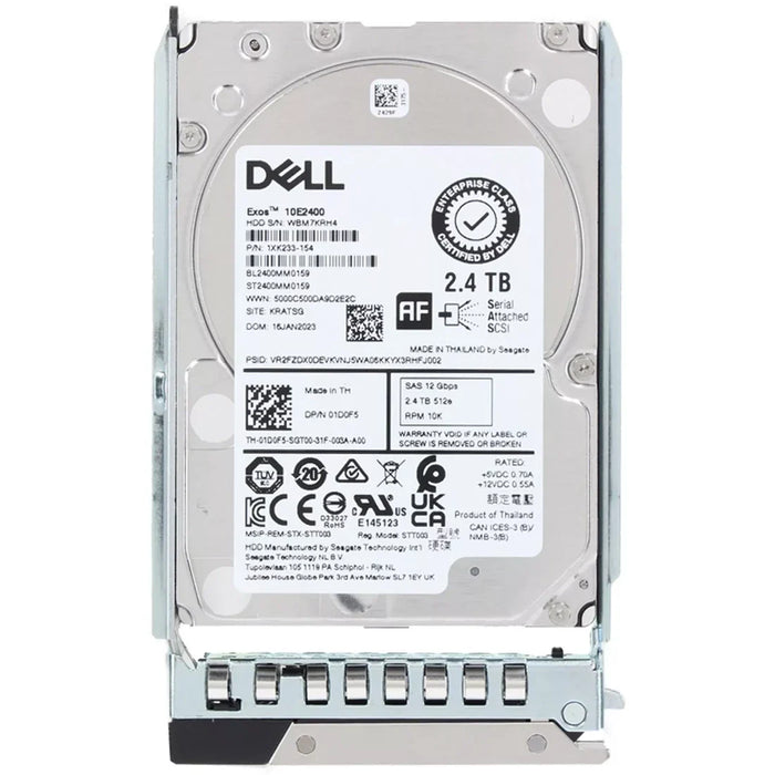 Dell 1D0F5 2.4TB 10K SAS 12Gbps 512e Hot Plug Hard Drive With Tray | USED