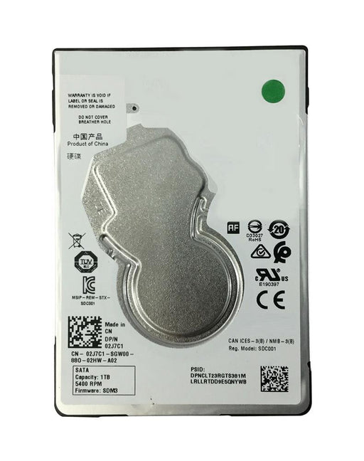 Dell 1TB SATA 5.4k 2.5" 6G 7mm Hard Drive 2J7C1