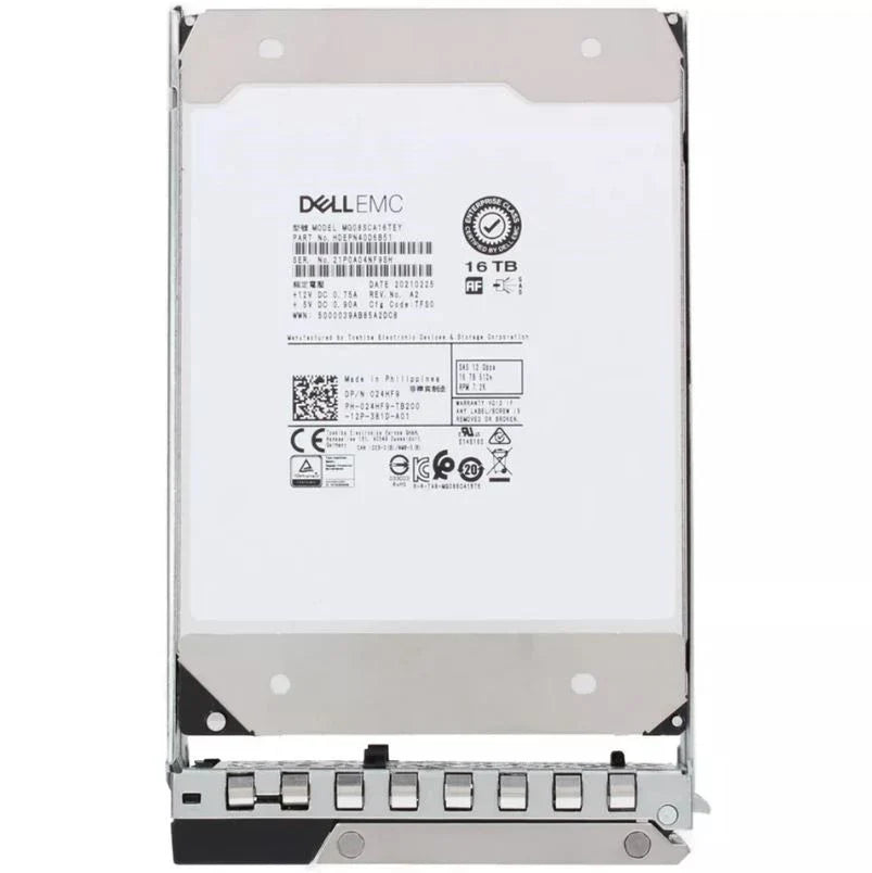 Dell 24HF9 16TB 7.2K RPM SAS 12Gbps 512e 3.5in Hot-Plug Hard Drive with 14G Tray | USED