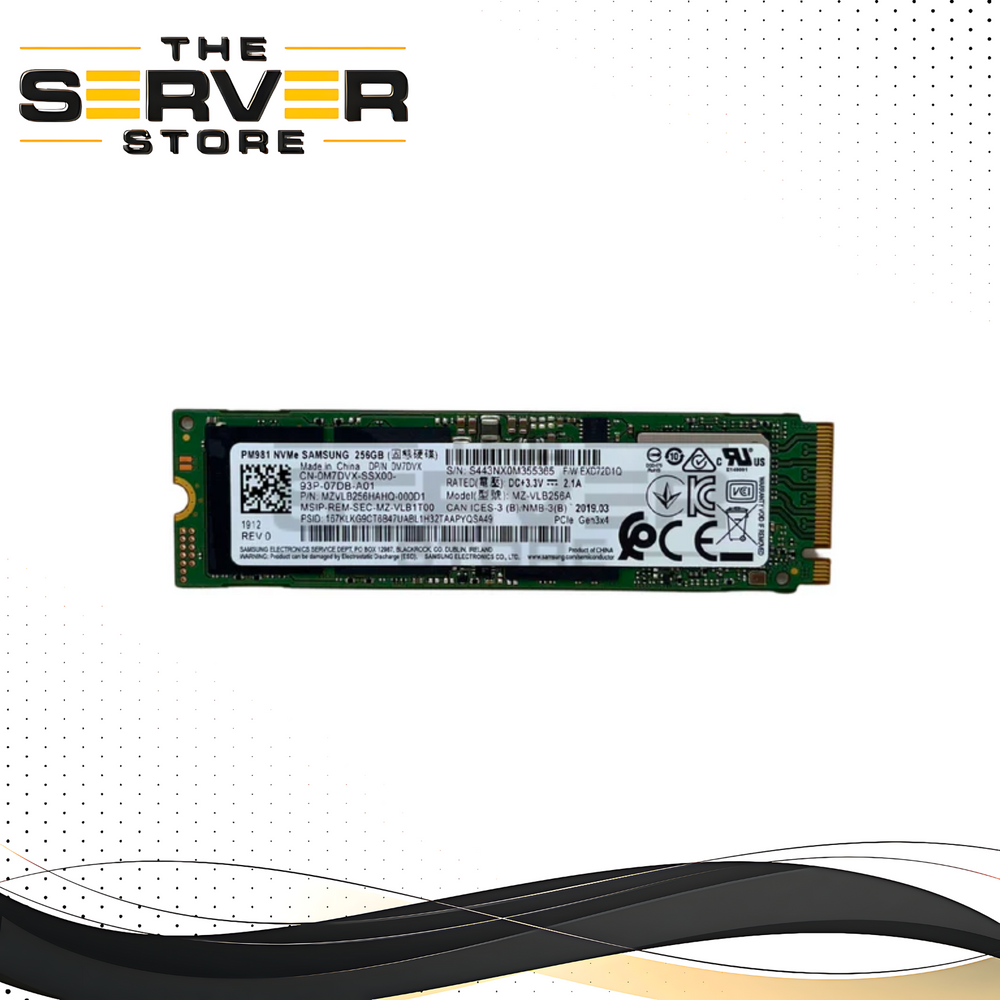 Dell 256GB NVMe 2280 M.2 PCIe G3 x4 SSD Samsung PM981 MZ-VLB1T00 0M7DVX M7DVX