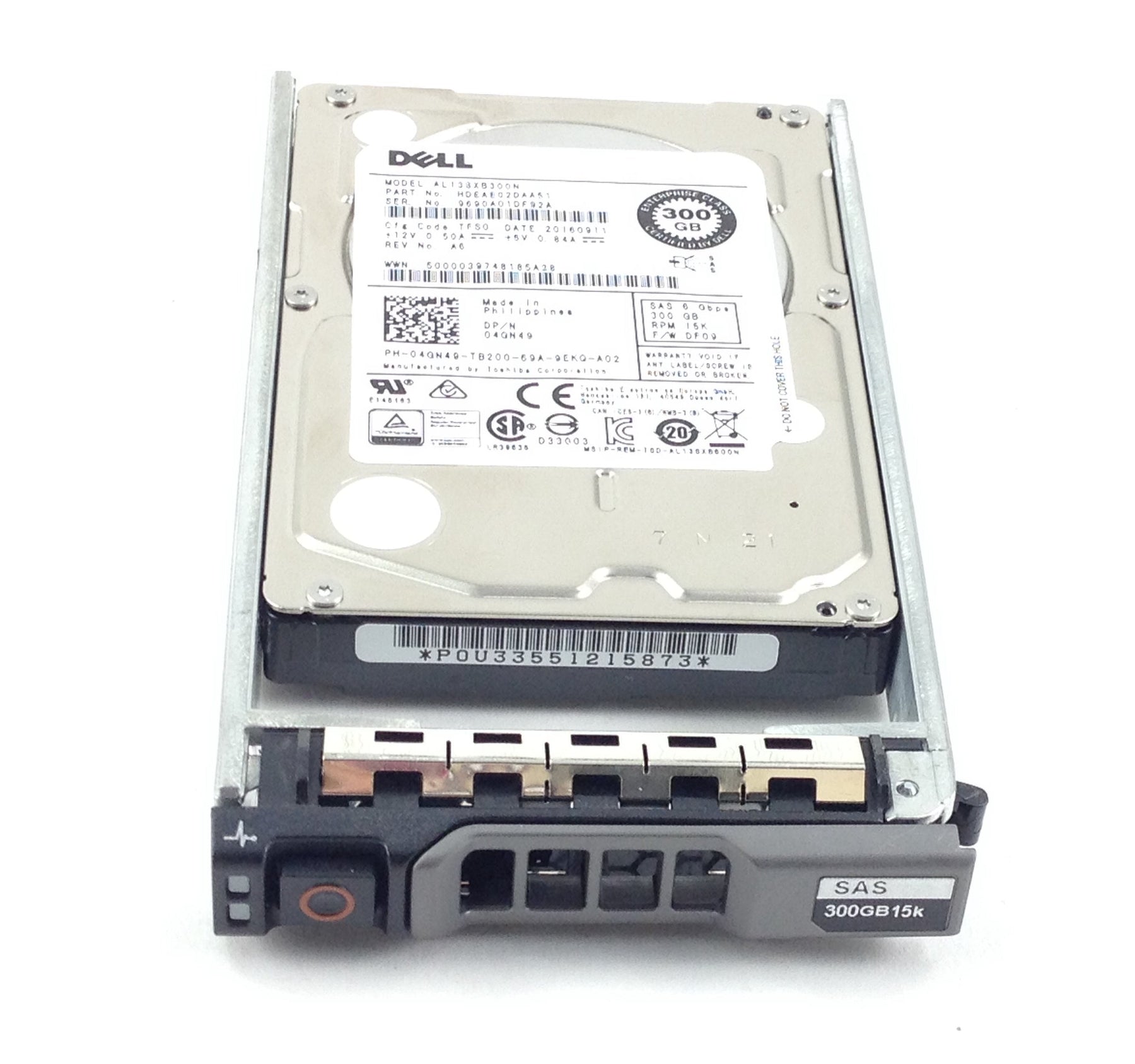 Dell 300GB SAS 6G 15K RPM SFF 2.5'' HDD Toshiba AL13SXB300N 04GN49 4GN49