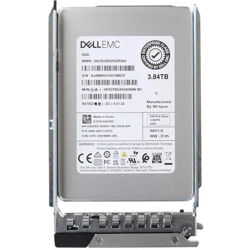 Dell 3GDK0 3.84Tb SATA-6Gbps 2.5Inch Read Intensive 1DWPD Hot Plug SSD | BRAND NEW