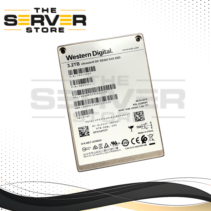 Dell 3.2TB SAS 12G RI SFF 2.5" SSD WD Ultrastar SS300 HUSMR3232ASS205 0JFCC7 JFCC7
