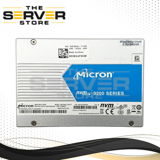 Dell 3.84TB NVMe U.2 PCIe G3 x4 MU SFF 2.5" SSD Micron 9200 PRO 0JFVGW JFVGW