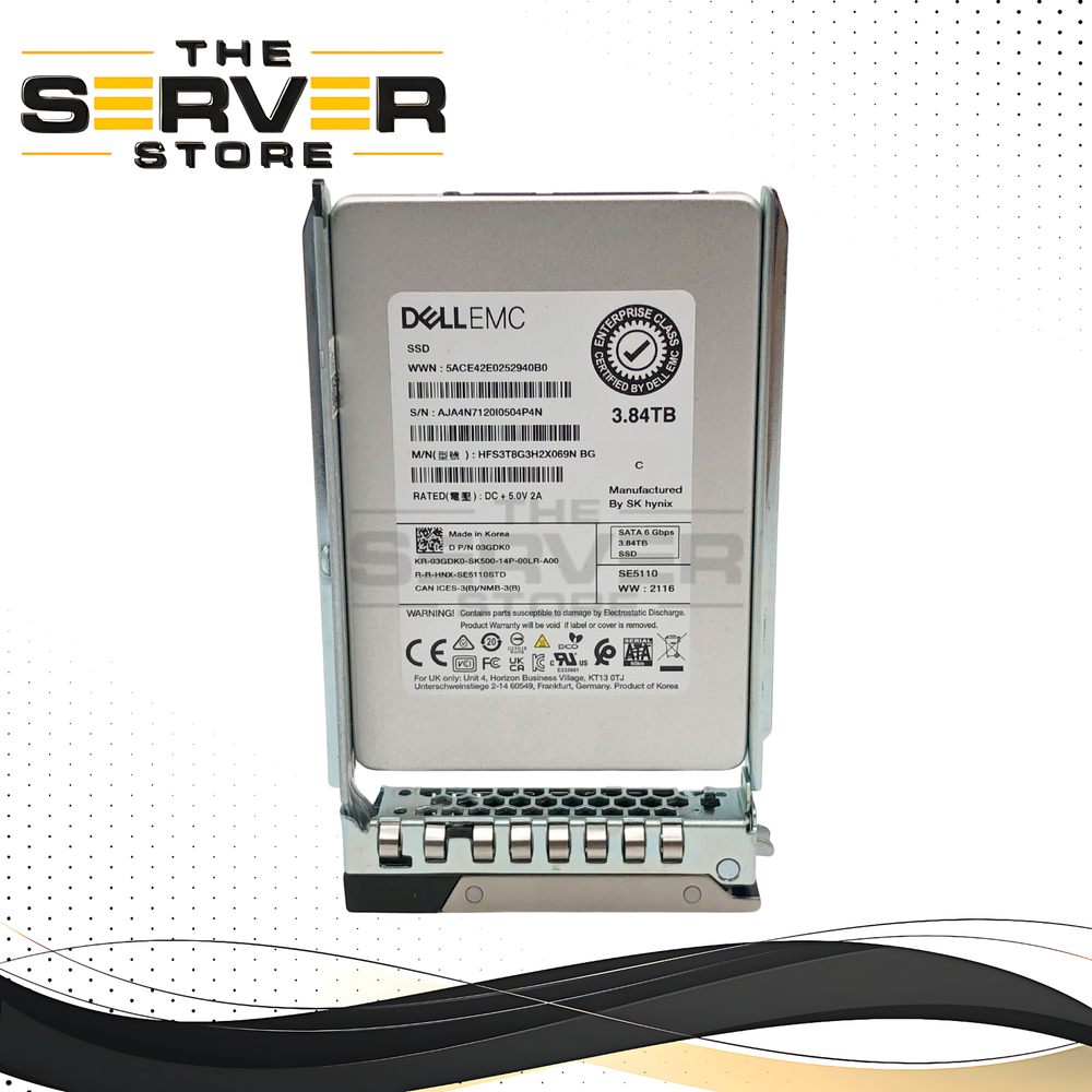 Dell 3.84TB SATA 6G RI SFF 2.5" SSD SK Hynix SE5110 HFS3T8G3H2X069N 03GDK0 3GDK0