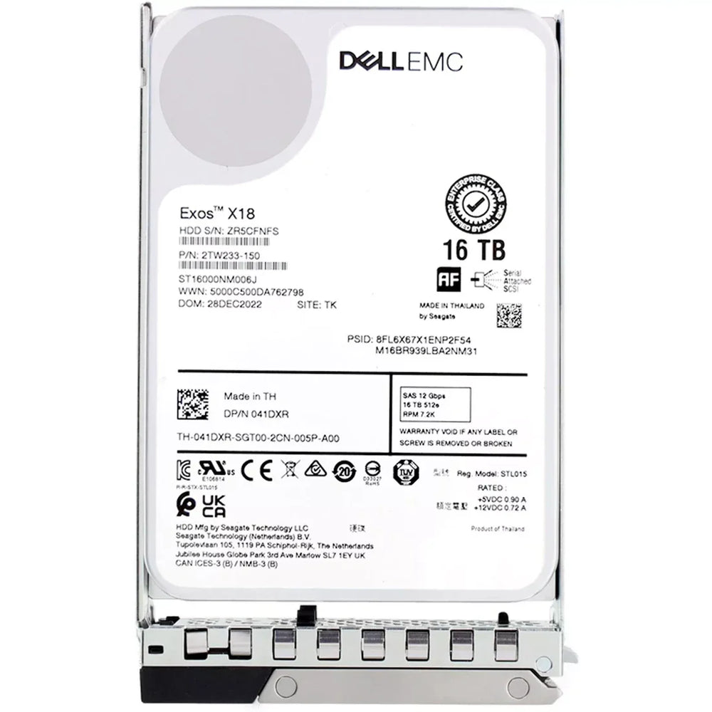 Dell 41DXR 16TB 7.2K RPM SAS-12Gbps 512e 3.5in Hot-Plug Hard Drive with Kit | USED