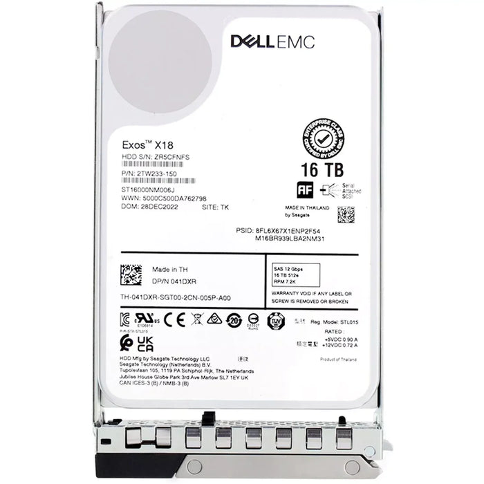 Dell 41DXR 16TB 7.2K RPM SAS-12Gbps 512e 3.5in Hot-Plug Hard Drive with Kit | USED