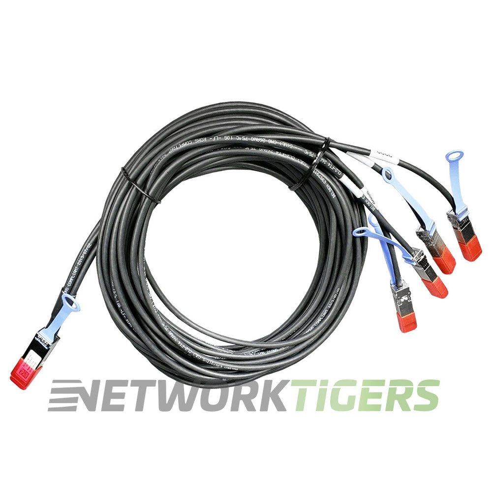 Dell 470-AAXH 5m 40GB QSFP to 4x 10GB SFP+ P8T4W FMJDG DA Breakout Cable