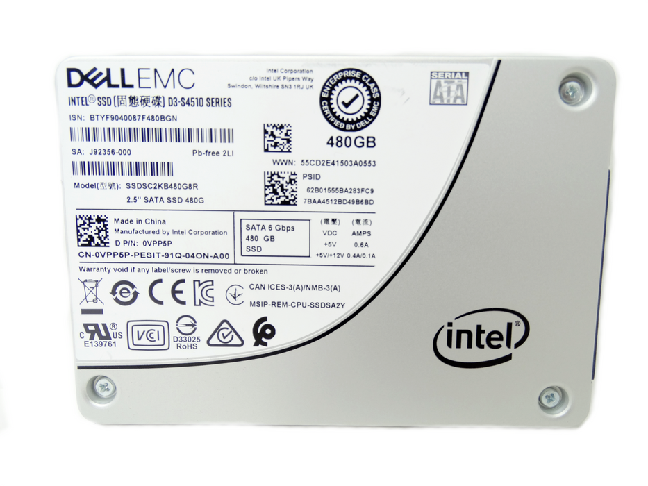 Dell 480GB 6GB/s SATA 2.5'' SSD Solid State Drive (SSDSC2KB480G8R)