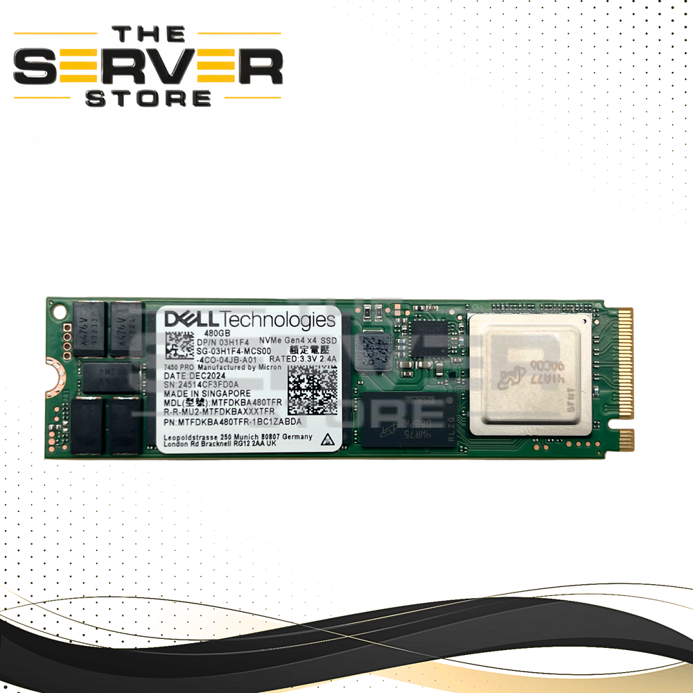 Dell 480GB NVMe 2280 M.2 G4 x4 SSD Micron 7450 PRO MTFDKBA480TFR 03H1F4 3H1F4