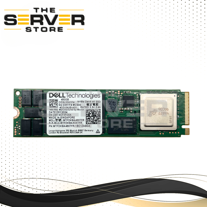 Dell 480GB NVMe 2280 M.2 G4 x4 SSD Micron 7450 PRO MTFDKBA480TFR 03H1F4 3H1F4
