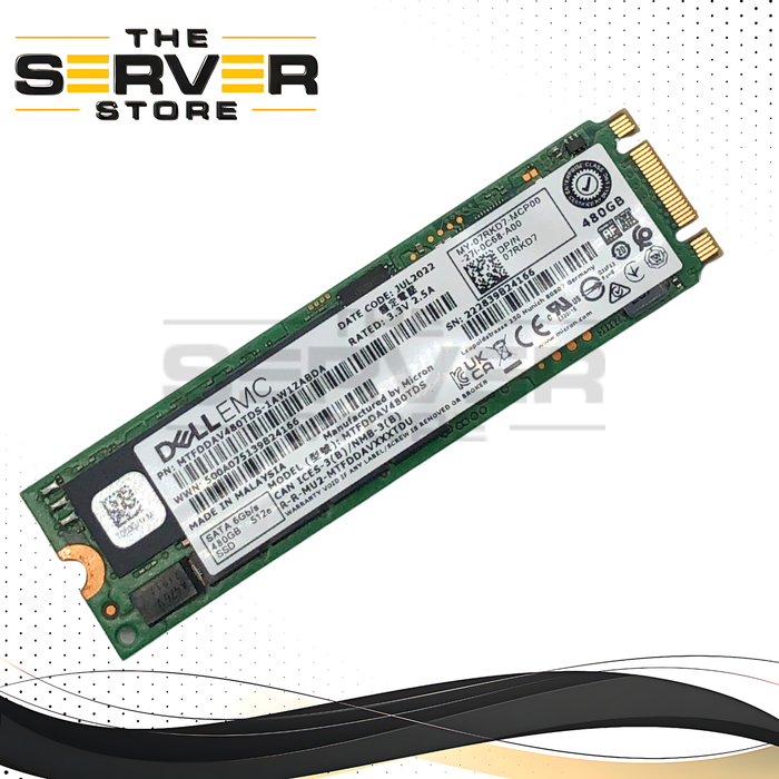 Dell 480GB SATA 6Gb/s 2280 M.2 RI SSD Micron 5300 Pro MTFDDAV480TDS 07RKD7 7RKD7