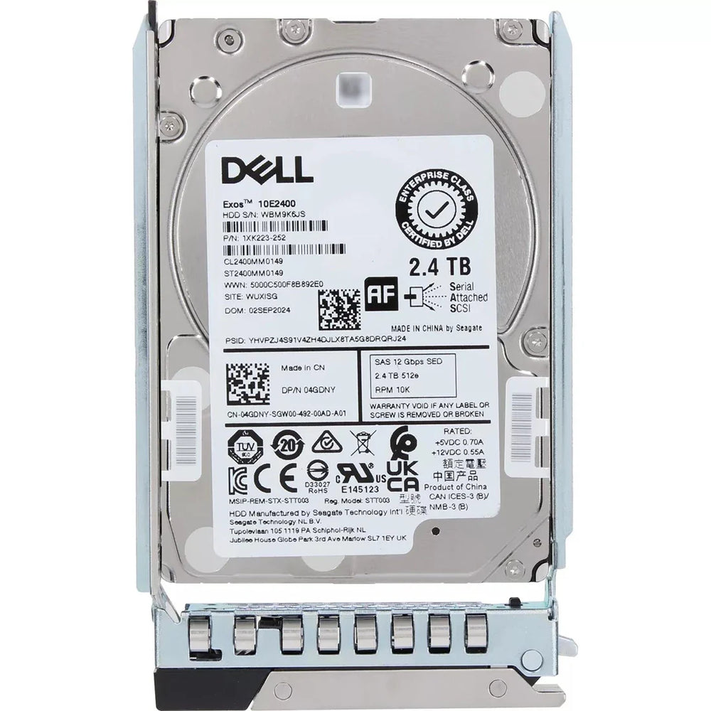 Dell 4GDNY 2.4TB 10K SAS-12Gbps 512e 256MB SED FIPS140 2.5inch Hot-Plug HDD | USED