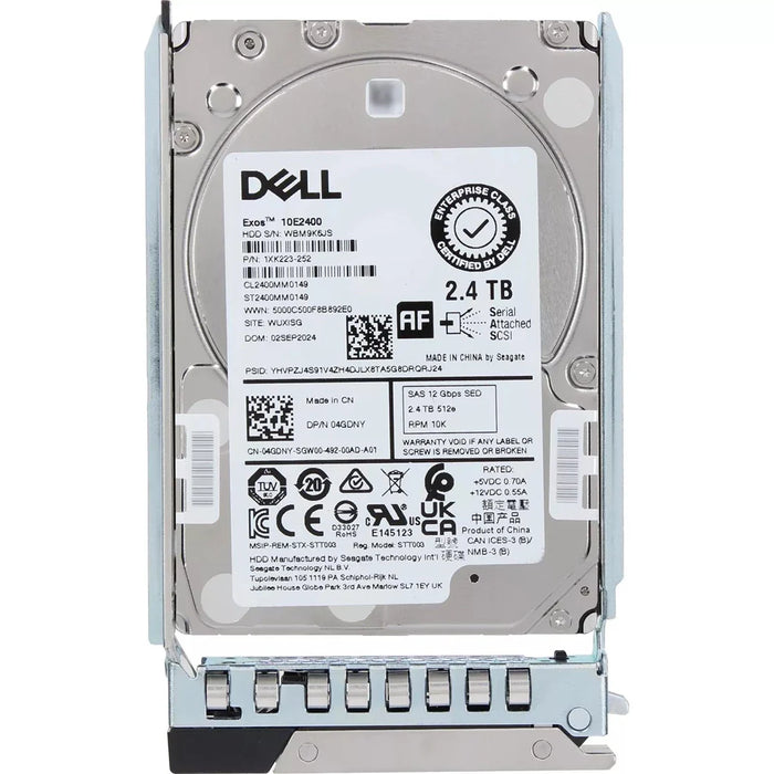 Dell 4GDNY 2.4TB 10K SAS-12Gbps 512e 256MB SED FIPS140 2.5inch Hot-Plug HDD | USED
