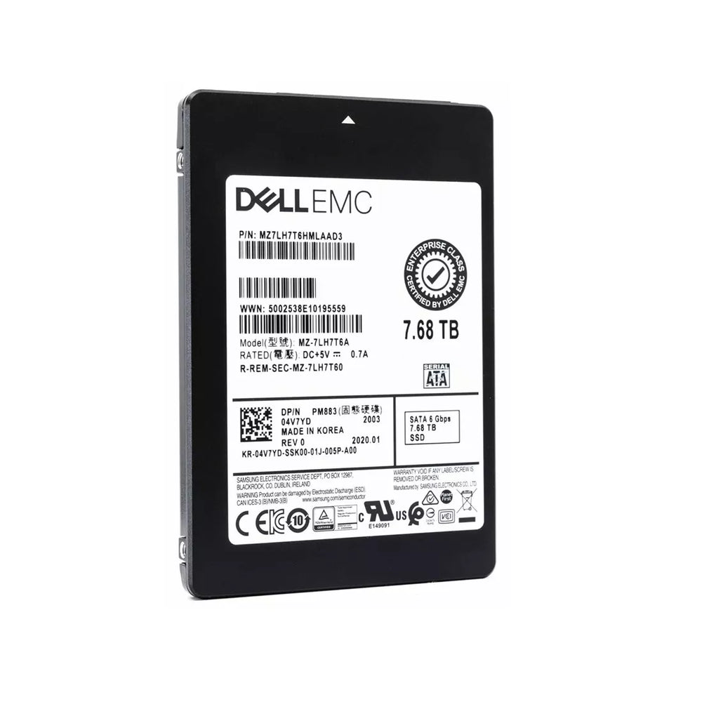 Dell 4V7YD 7.68TB SATA 6Gbps 2.5" Read Intensive TLC SSD | BRAND NEW