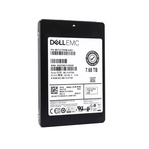 Dell 4V7YD 7.68TB SATA 6Gbps 2.5" Read Intensive TLC SSD | BRAND NEW