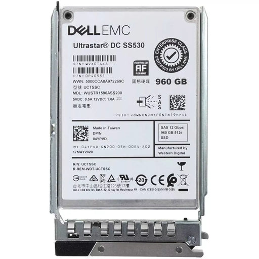 Dell 4YPVD 960Gb SAS-12Gbps Read Intensive TLC 512e 2.5in Hot plug SSD | USED