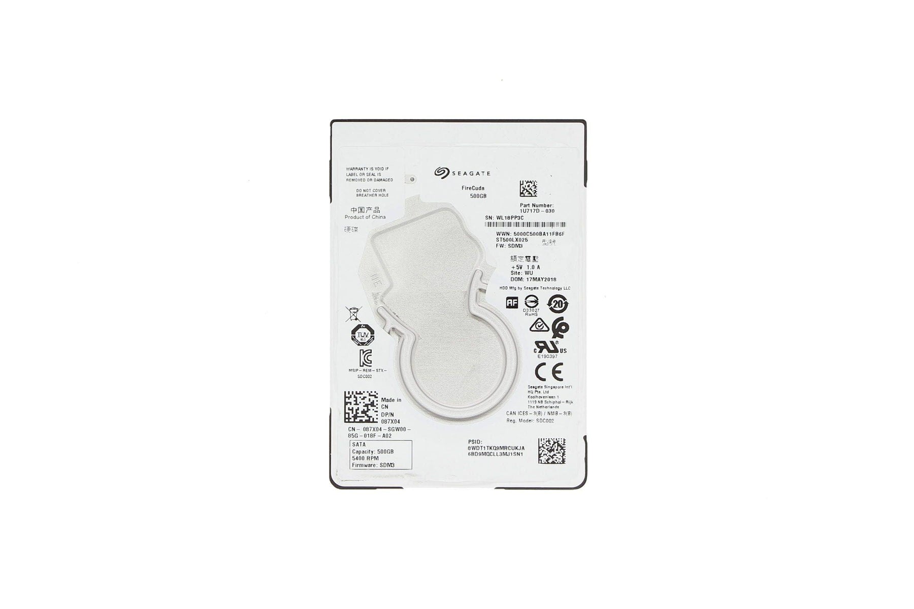 Dell 500GB SATA 5.4k 2.5" 6G Solid State Hybrid Drive 87X04
