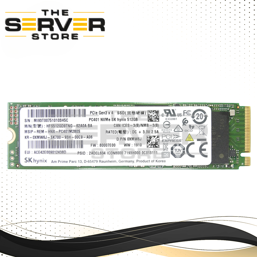 Dell 512GB NVMe 2280 M.2 G3 x4 SSD Hynix PC401 HFS512GD9TNG-62A0A 0XMW6J XMW6J