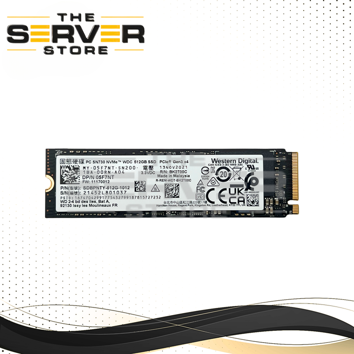 Dell 512GB NVMe 2280 M.2 PCIe G3 x4 SSD WD SN730 SDBPNTY-512G-1012 05F7NT 5F7NT