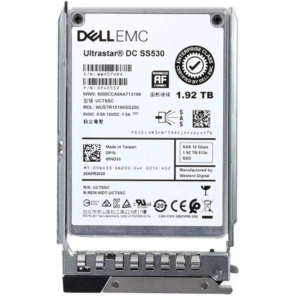 Dell 5ND33 1.92TB SAS-12Gbps Read Intensive 1DWPD 2.5Inch SSD | USED