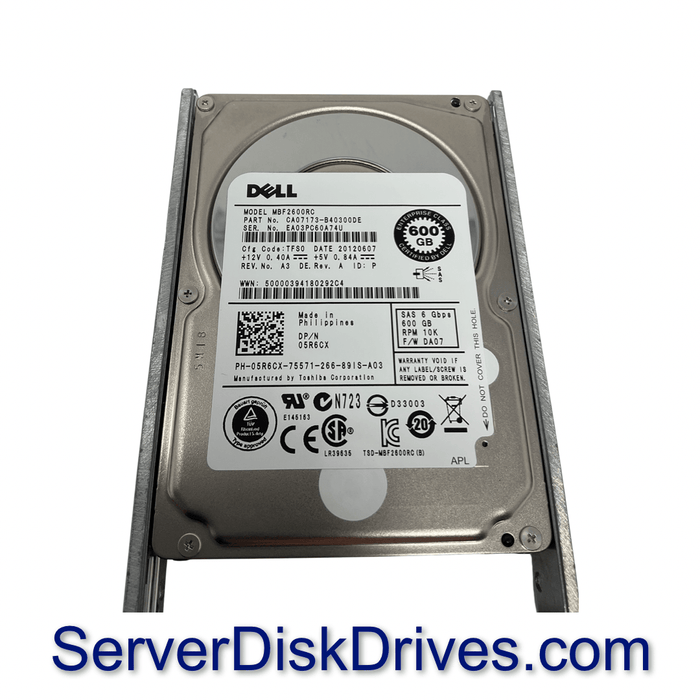 5R6CX — Dell 600gb 10k 6G 2.5in MBF2600RC SAS Hard Drive