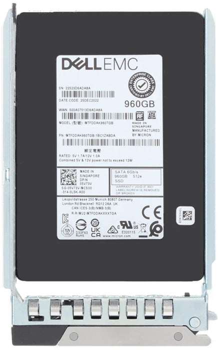 Dell 5V73V 960GB SATA Mix Use 6Gbps TLC 2.5in Solid State Drive | USED