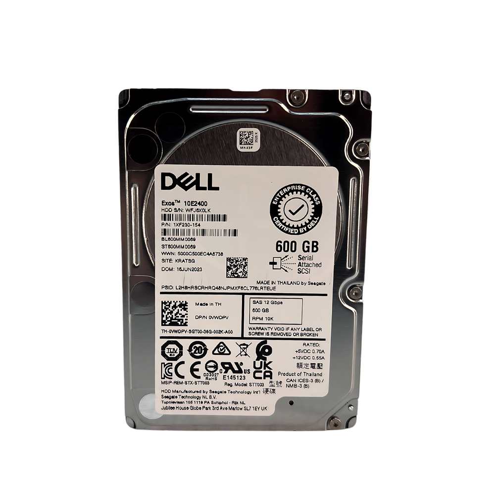 Dell 600GB SAS 10K 12GBPS 2.5" HDD Hard Drive (VWDPV)