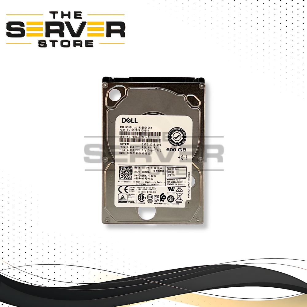 Dell 600GB SAS 12G 10K SSF 2.5" HDD Toshiba 0G3MWJ G3MWJ