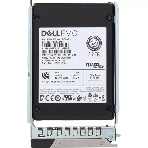 Dell 617H6 3.2TB PCIe Gen4 NVMe Mixed Use TLC U.2 2.5 SSD | USED