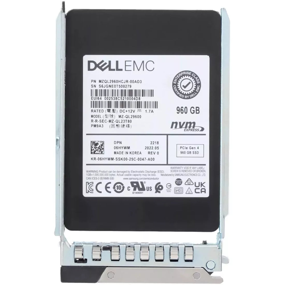 Dell 6HYWM 960GB PCIe Gen4 NVMe U.2 2.5" RI SSD | USED