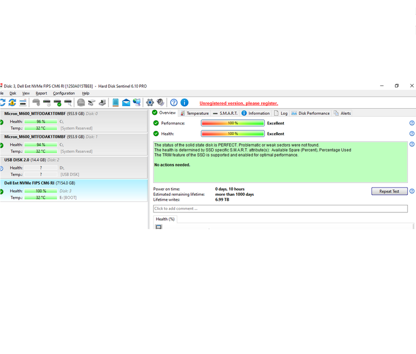 Dell 7.68TB NVMe U.3 PCIe Gen 4.0 x4 SED SFF 2.5" SSD Kioxia CM6‑R 0PDWJY PDWJY