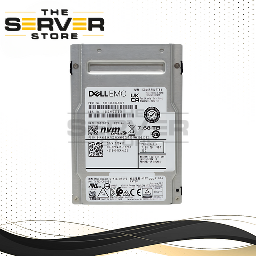 Dell 7.68TB NVMe U.3 PCIe Gen 4.0 x4 SED SFF 2.5" SSD Kioxia CM6‑R 0PDWJY PDWJY