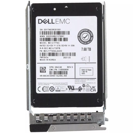Dell 84C40 7.68TB SAS-12Gbps Read Intensive 1DWPD 2.5Inch Hot Plug SSD | USED
