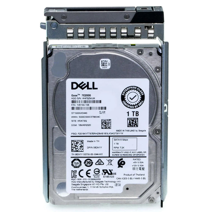 Dell 8DN1Y 1TB 7.2K SATA 6Gbps 512n 2.5" HDD with 14G kit | USED