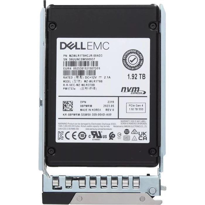 Dell 8PMRM 1.92TB PCIe Gen4 NVMe Read Intensive TLC 2.5Inch SSD Ref | USED