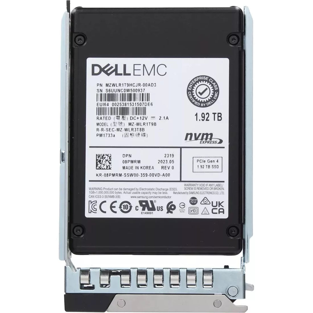 Dell 8PMRM 1.92TB PCIe Gen4 NVMe Read Intensive TLC 2.5Inch SSD | USED