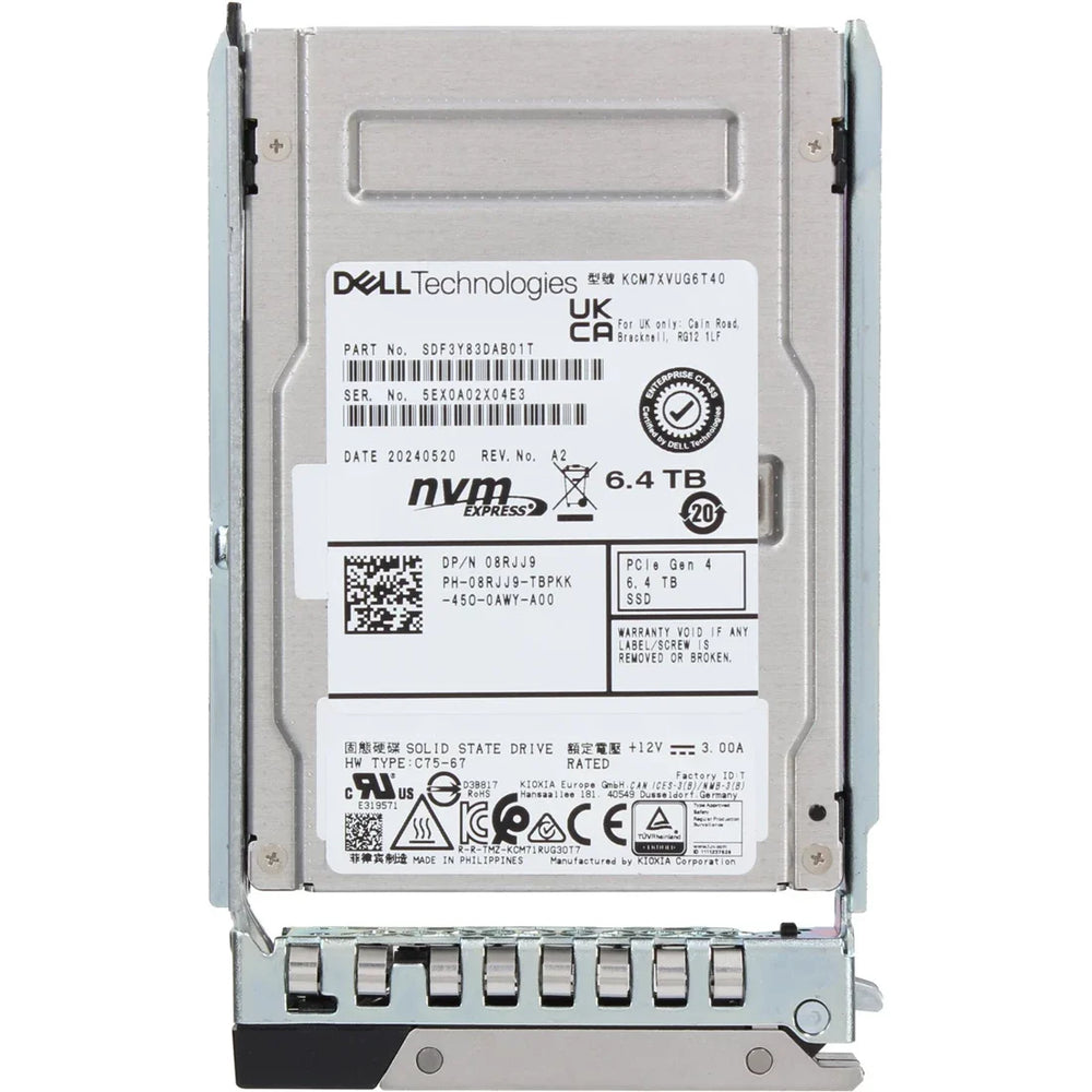 Dell 8RJJ9 6.4TB PCIe Gen4 NVMe U.2 2.5Inch Mixed Use SSD | USED