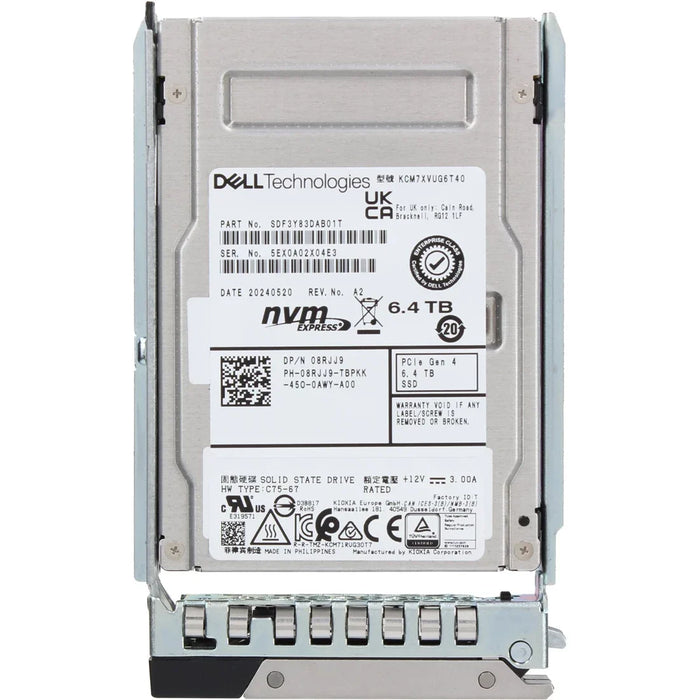 Dell 8RJJ9 6.4TB PCIe Gen4 NVMe U.2 2.5Inch Mixed Use SSD | USED