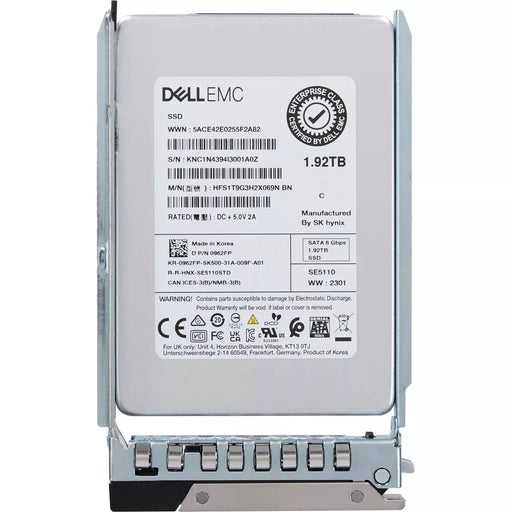 Dell 962FP 1.92TB SATA-6Gbps Read Intensive 1DWPD 2.5-Inch Hot Plug SSD New | BRAND NEW