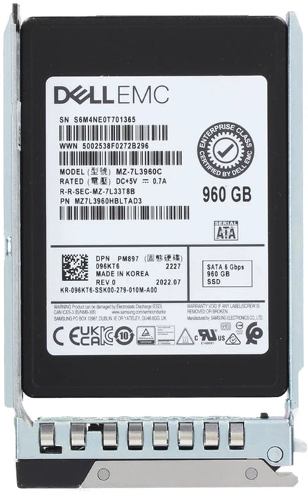Dell 96KT6 960GB SSD SATA Mix Use 6Gbps TLC 512e Hot-Plug Drive | USED