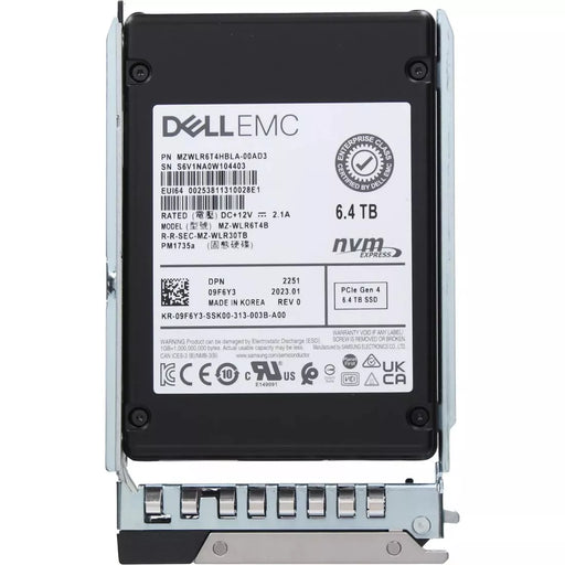Dell 9F6Y3 6.4TB PCIe Gen4 NVMe Mix Use TLC 2.5 SSD | USED
