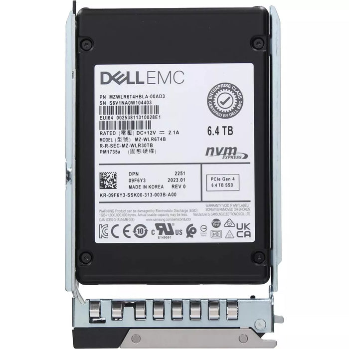 Dell 9F6Y3 6.4TB PCIe Gen4 NVMe Mix Use TLC 2.5 SSD | USED